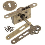 EXHUMKY 1Set Easy Install Golden Hidden Door Latch Zinc Alloy Lock for Cabinet Security