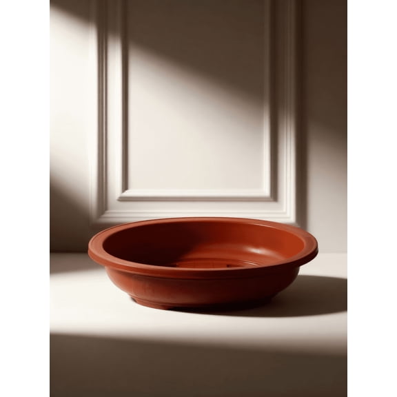 EXHUMKY Brown Plastic Bonsai Container with Drainage Holes for Home Garden 1Set