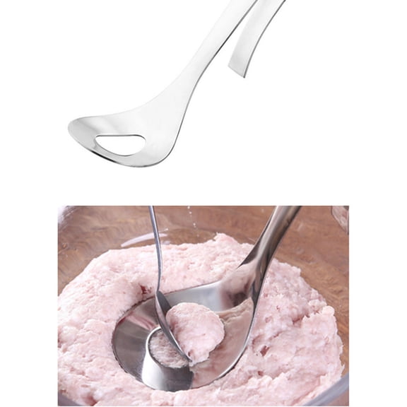 EXHUMKY Stainless Steel Meatball Maker Spoon with U Shape Handle for Kitchen Use Easy Cleaning