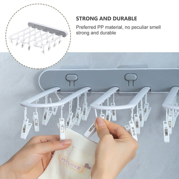 EXHUMKY Drying Hanger MultiFunction Socks Rack Grey PP 1Set