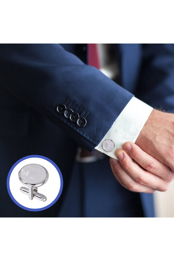 French-Style Cuff Links Multi-Color Enamel Shell Set for Men