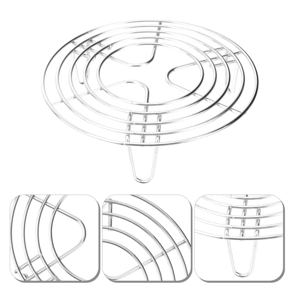 EXHUMKY Stainless Steel Steamer Rack for Kitchen, Multifunctional Cooking Tray, 1-Piece Steaming Accessory