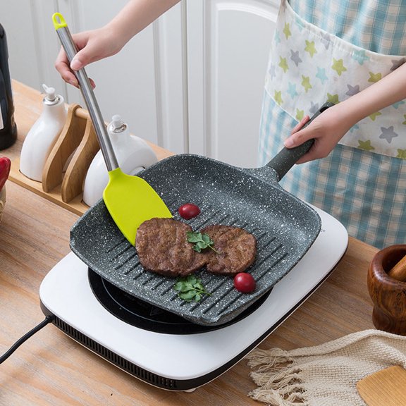 EXHUMKY 1Set Steak Frying Pan Aluminum Alloy Heat Conduction for Restaurant Use