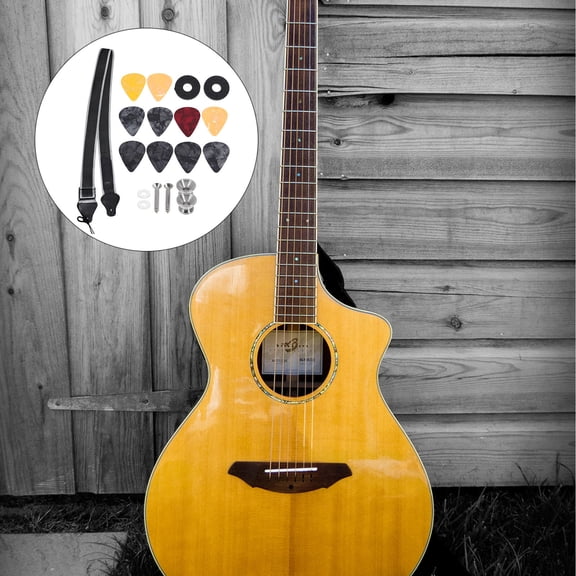 EXHUMKY Universal Adjustable Guitar Strap with Pick Holder, Metal and Fabric, Assorted Colors for Acoustic and Electric Guitars