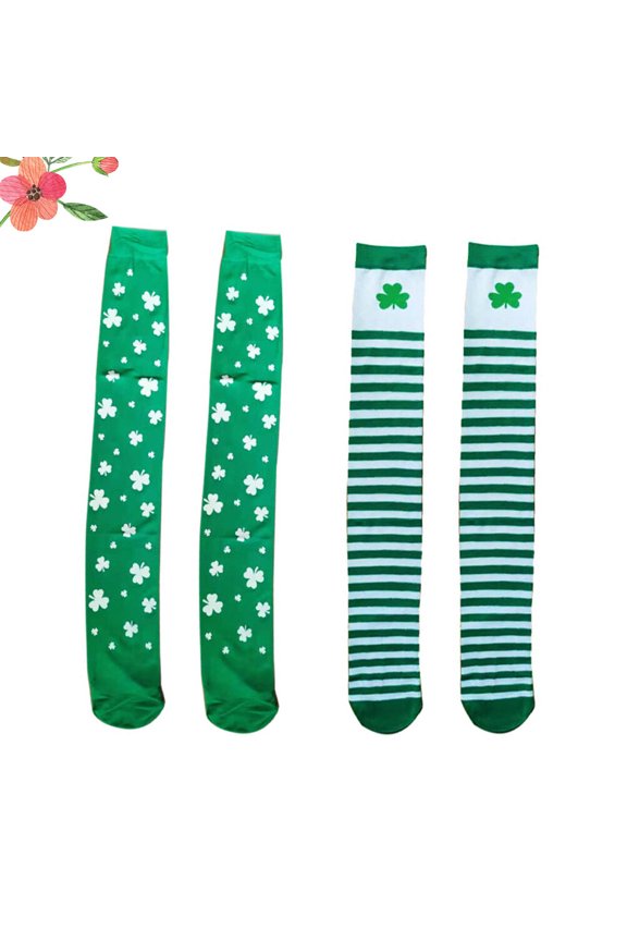 2 Pairs Festival Tube Sock Chic Cloth Assorted Color Leg Shape Enhancement Daily Life for Women