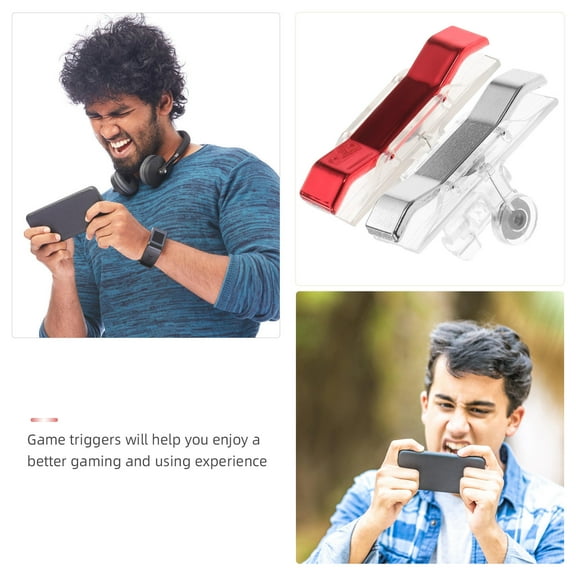 EXHUMKY 2Pairs Phone Trigger Buttons Red Transparent Design for Mobile Game Shooting Fast Stable Control