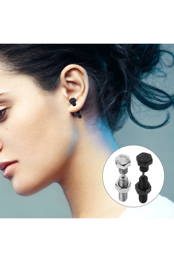 2 Pcs Steel Punk Earrings Nail Earrings for Women for Concert