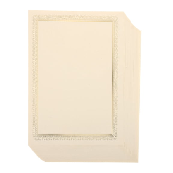 EXHUMKY 20 Sheets Blank Certificate Paper 11.818.27 Size Foil Border