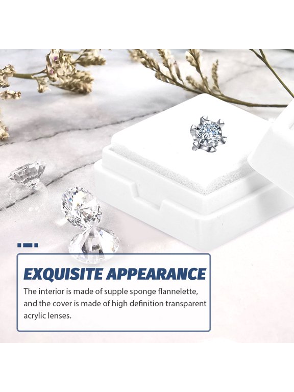 20Pcs Romantic White Acrylic Ring Case Stylish Lightweight Ring Organizer