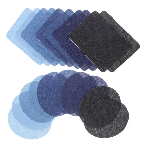 EXHUMKY Assorted Color Embroidered Denim Patches for Jeans Repair and Fashion 20Pcs