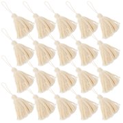 EXHUMKY 20-Piece Handmade Cotton Tassels for Crafts, Curtain Decor, Keychains, Jewelry Making Accessories
