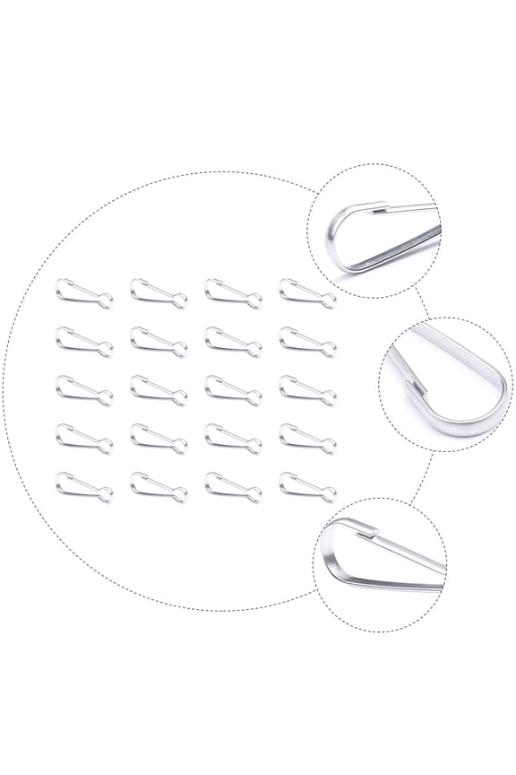 20-Pack Stainless Steel Keychain Clip Hooks, Non-Rusting Hardware for Outdoor Gear and Equipment