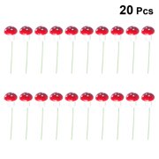EXHUMKY Mushroom Craft Miniatures Multi-Color Foam Simulated Plant Decor for Garden 20Pcs