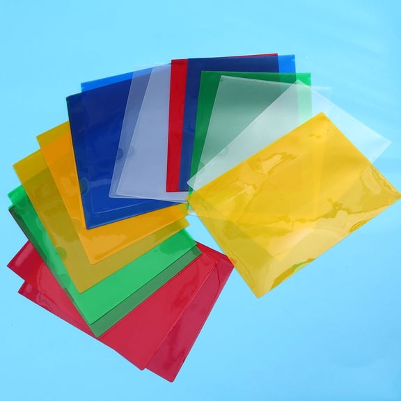 EXHUMKY 20- Plastic L-Shaped Document Folders Envelopes for Office and Home Organization