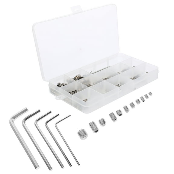 EXHUMKY 240Pcs Grub Screw 304 Stainless Steel for Small Repairs and DIY Projects