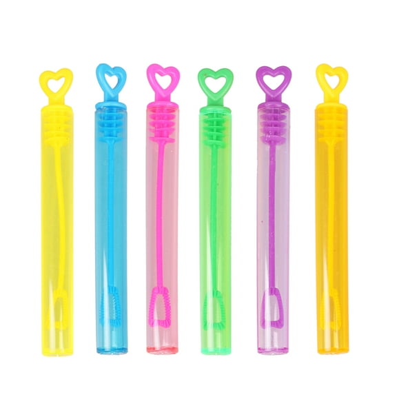 EXHUMKY 24pcs Heart-Shaped Bubble Wand Bulk Assorted Color for Engagement Party