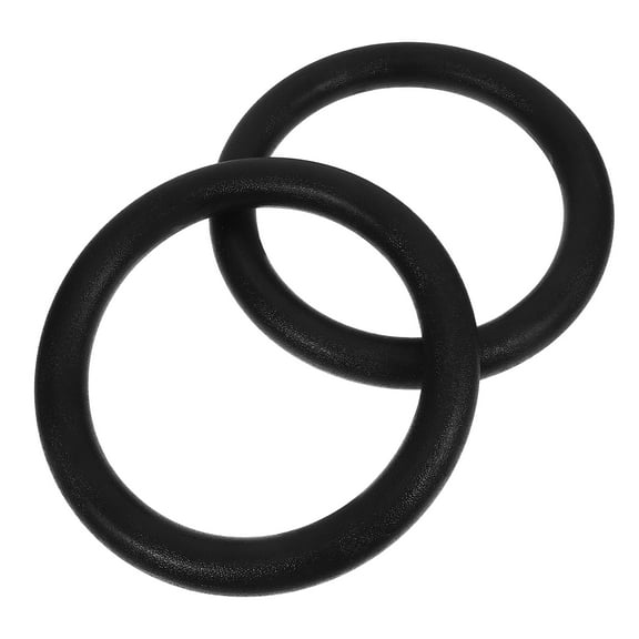 2PCS Non-Slip Black Gymnastic Rings 9 Inch Diameter for Strength Training, Bodyweight Workouts, Cross Training & Home Gym Exercises