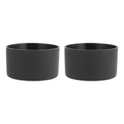 EXHUMKY Durable Silicone Cup Sleeves Black Anti-Skid Heat-Resistant for Drinkware 2Pcs