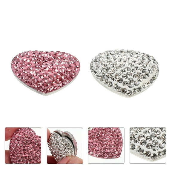 EXHUMKY 2PCS Heart Shaped Stainless Steel Dishwasher Magnets Decorative Set for Valentines Day