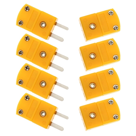 EXHUMKY 2Pairs K Type Thermocouple Plug Connector Orange Durable High Temperature Resistant for Industrial Use