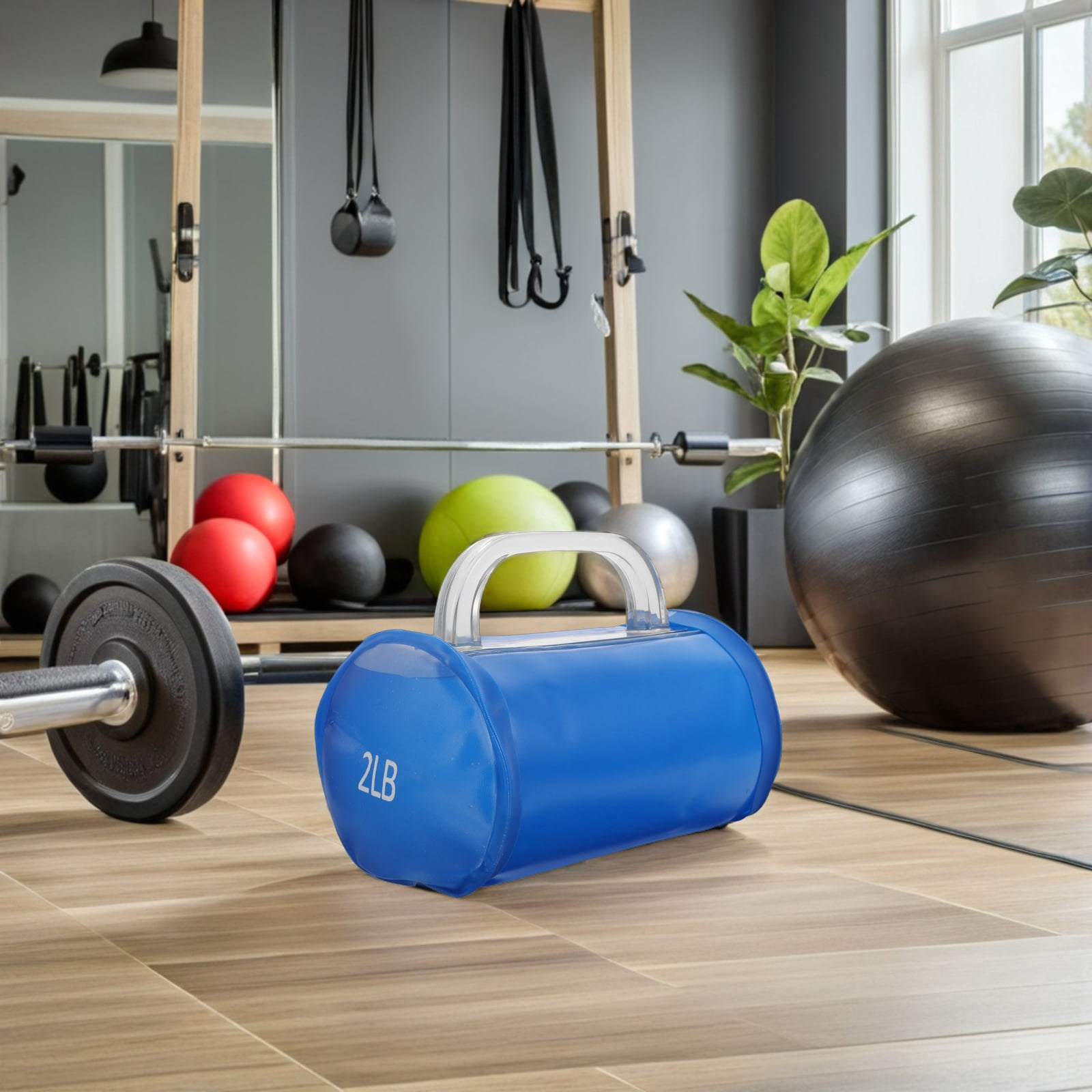 EXHUMKY 2Pcs Blue Adjustable Water Filled Dumbbells for Fitness Portable Full Body Training