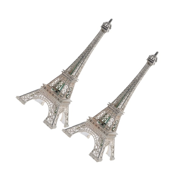 EXHUMKY Metal Eiffel Tower LED Light Figurines Set of 2 Decorative Office Desk Accessories