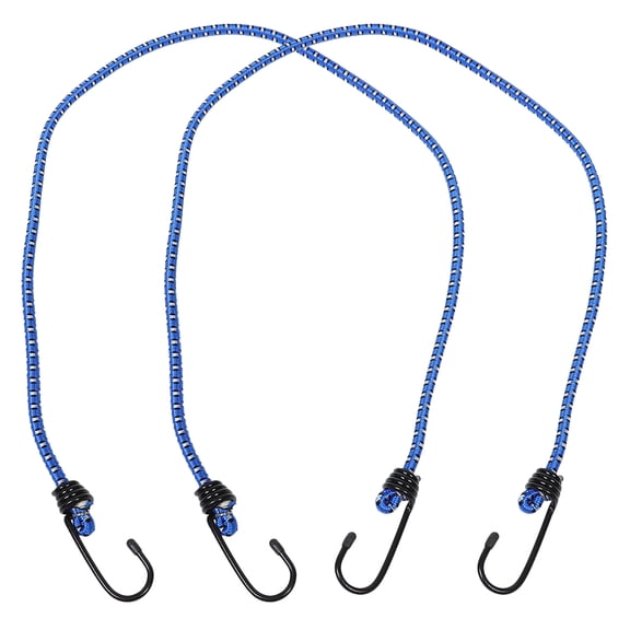 EXHUMKY 2-Pack Adjustable Rubber Bungee Bike Straps with Carabiner Hooks for Secure Outdoor Use