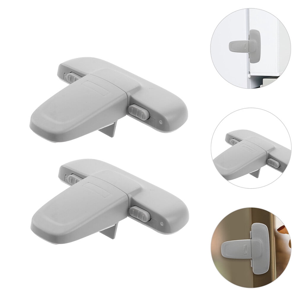 EXHUMKY 2Pcs Freezer Lock Dark Grey Easy Install Safety Latch for ...