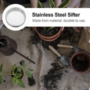EXHUMKY Stainless Steel Sifting Pan Round Hole Design for Home Gardening 2Pcs