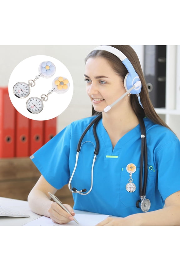 Zinc Alloy Clip-on Nurse Watch with Large Arabic Numerals for Nurses 2Pcs