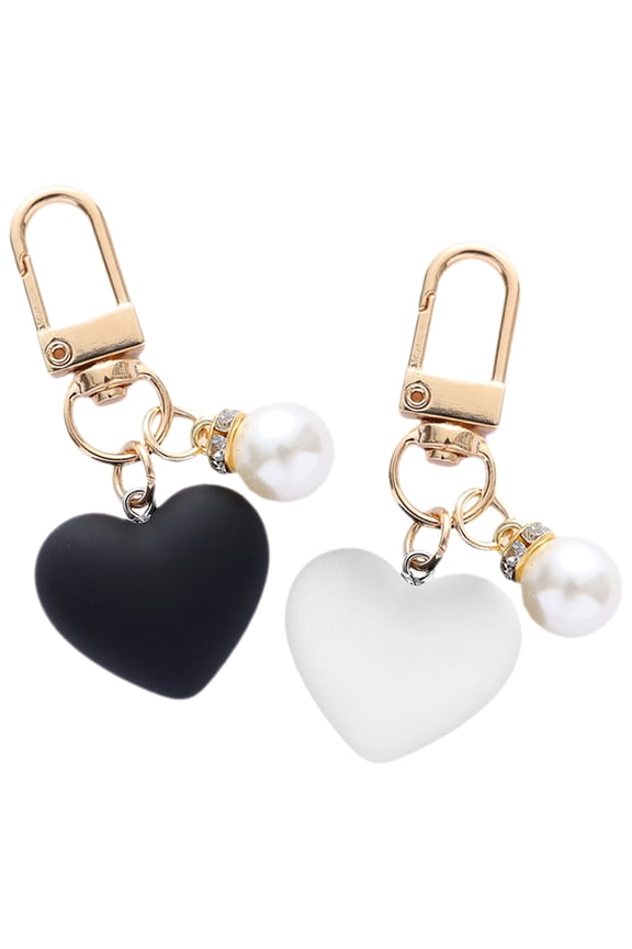 2-Pack Heart Shaped Resin Keychains Set, Decorative Key Holders and Bag Charms, Perfect Gift for Friends