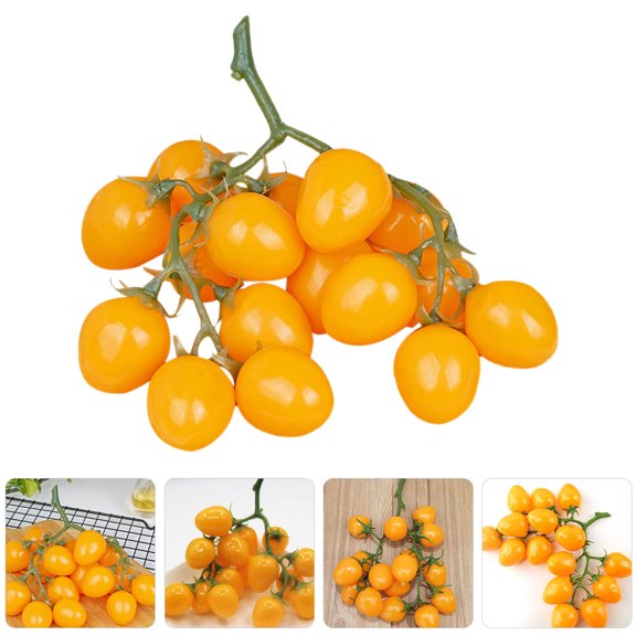 EXHUMKY Decorative Cherry Tomato Photo Props Yellow Foam Cherry Tomato Prop Set of 2 for Food Photography