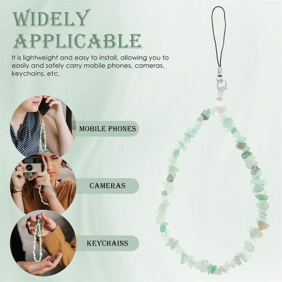 EXHUMKY 2Pcs Natural Stone Phone Charm Crystal for Mobile Phone Accessory with Appearance