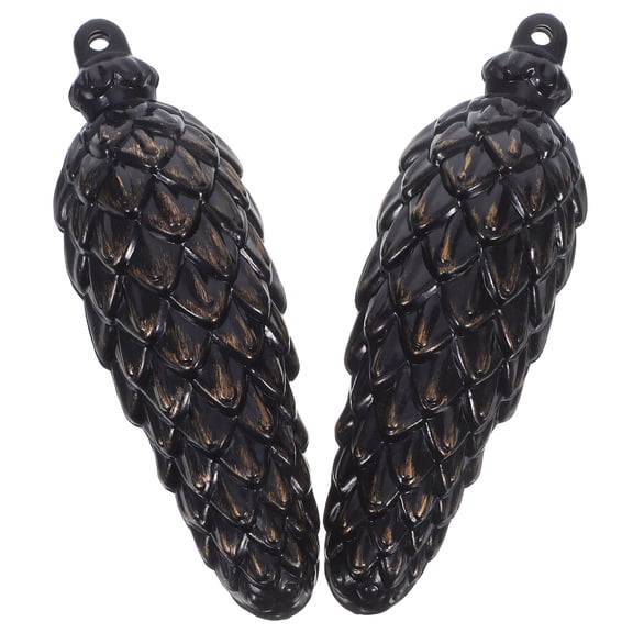EXHUMKY Light Brown Plastic Pine Cone Pendulum, Antique Style, Easy Maintenance, 2Pcs