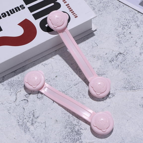 EXHUMKY 2Pcs Pink Protective Locks for Cabinets Drawers Refrigerator Doors with Easy Open Design