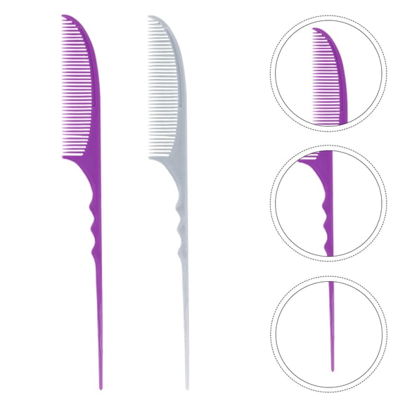 EXHUMKY 2Pcs Pintail Comb Carbon Fiber Hairdressing Tool for Hairdressers 11.8X0.9X0.2In