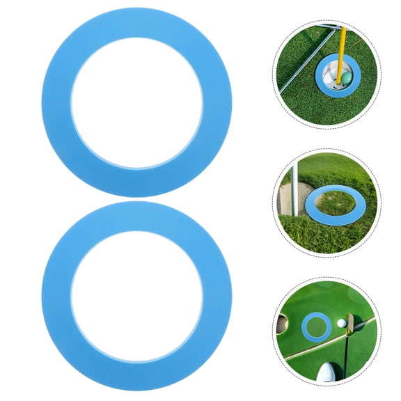 EXHUMKY 2Pcs Portable Golf Putting Cup Sky Blue Adjustable Practice Hole for Skill Improvement