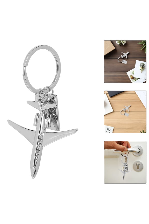 2-Pack Airplane Keychains Ready for Engraving, Perfect Gift for Aviation Fans and