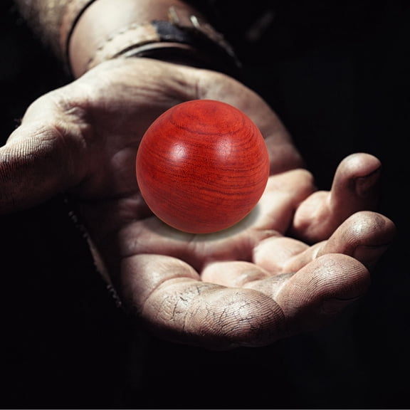 EXHUMKY 2Pcs Portable Wooden Baoding Balls Dark Red for Hand Exercise and Soothing Massage