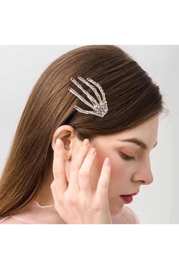 2pcs Goth Hair Clips Alloy Hair Accessories for Women in Holiday Spirit