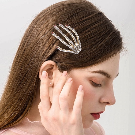 EXHUMKY 2pcs Goth Hair Clips Alloy Hair Accessories for Women in Holiday Spirit