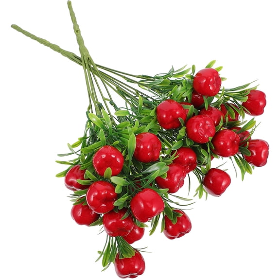 EXHUMKY 2Pcs Fake Branch Red Plastic Stems for DIY Wreaths Flower Baskets and Party Decor