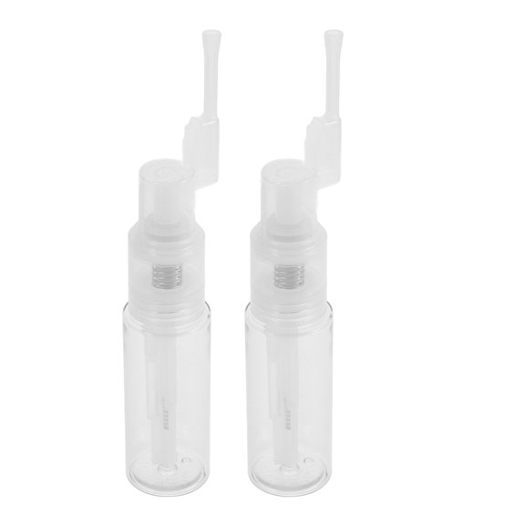 EXHUMKY 2Pcs Refillable Clear Plastic Powder Spray Bottles Multipurpose Travel Powder Pump Dispensers