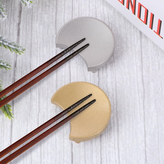 EXHUMKY 2Pcs Stainless Steel Chopsticks Holder Assorted Colors Elegant Tableware for Dining Table Decor