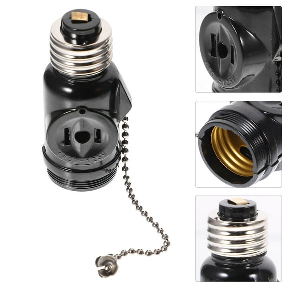 EXHUMKY 2Pcs Round Light Sockets for Lamps with Pull Chain for Homeowners 3.15X1.38X1.38in