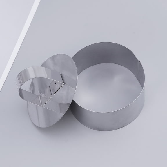 EXHUMKY 2-Pack 430 Stainless Steel Baking Molds for Cake, Chocolate, Cookie, and Couch Dessert Making