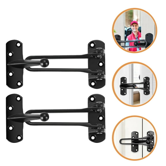 EXHUMKY 2Pcs Hotel Door Lock Swing Bar Style in Black for Secure Identification and Ventilation