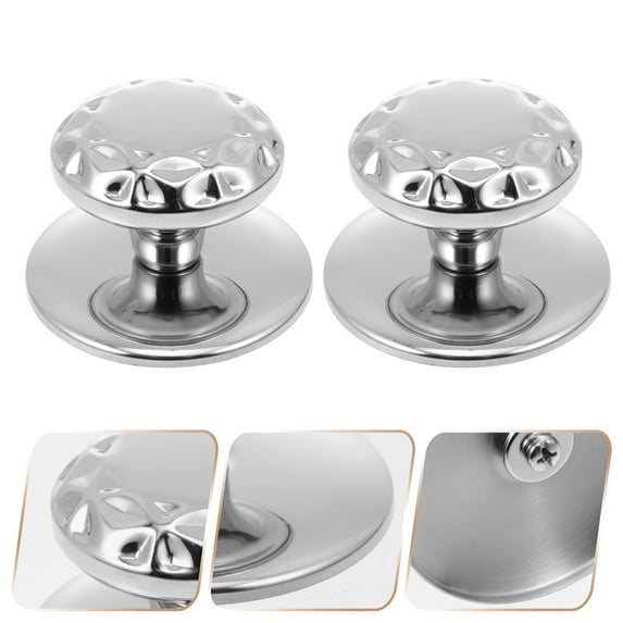 EXHUMKY 2Pcs Wear Resistant Stainless Steel Pot Lid Knobs Comfortable Kitchen Accessory