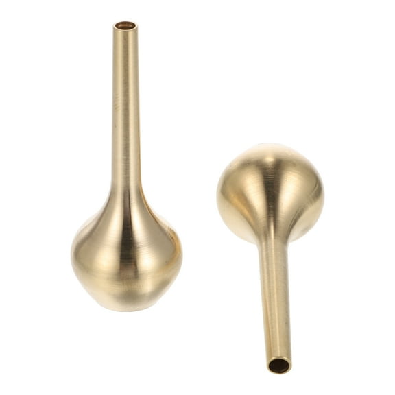 EXHUMKY Small Copper Golden Set of 2 Decorative Flower Vase Home Tabletop