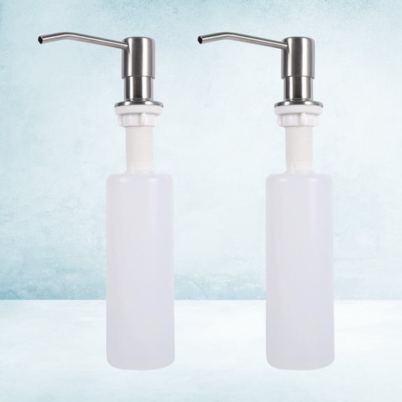 EXHUMKY 2Pcs Soap Bottle Plastic White Bathroom Use Storage Container